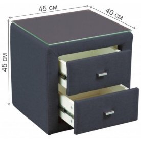 Прикроватная тумба Тумба 06.34-01 со стеклом