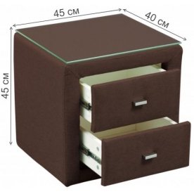 Прикроватная тумба Прикроватная тумба 06.34-01 со стеклом
