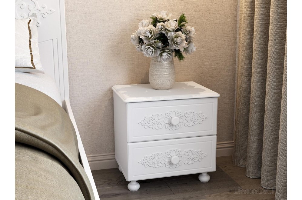 Прикроватная тумба Ассоль АС-4 белое дерево