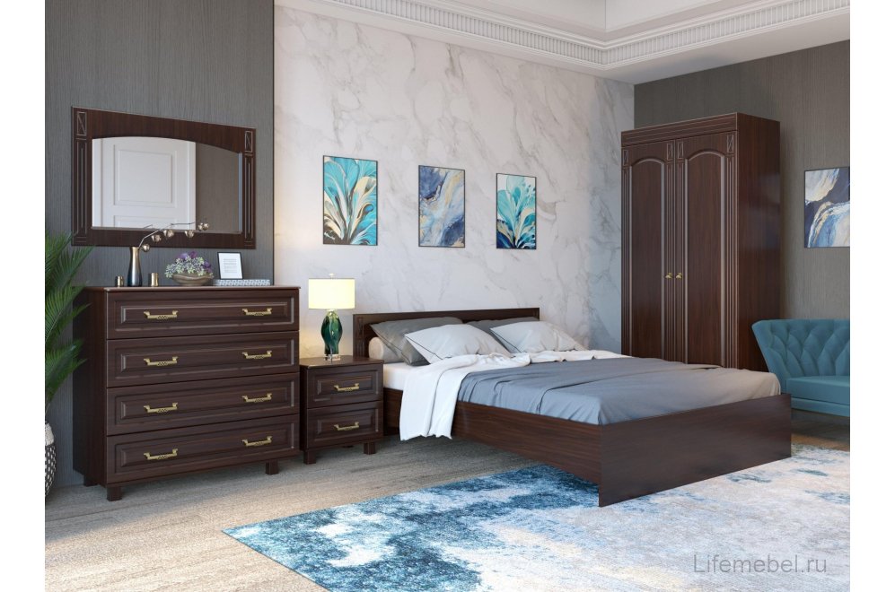 Прикроватная тумба Элизабет ЭМ-15 орех темный