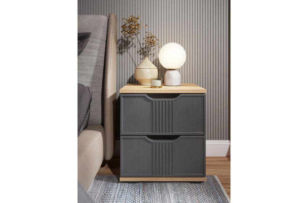 Прикроватная тумба Эмилия ЭЛ-25 дуб крафт золотой / графит