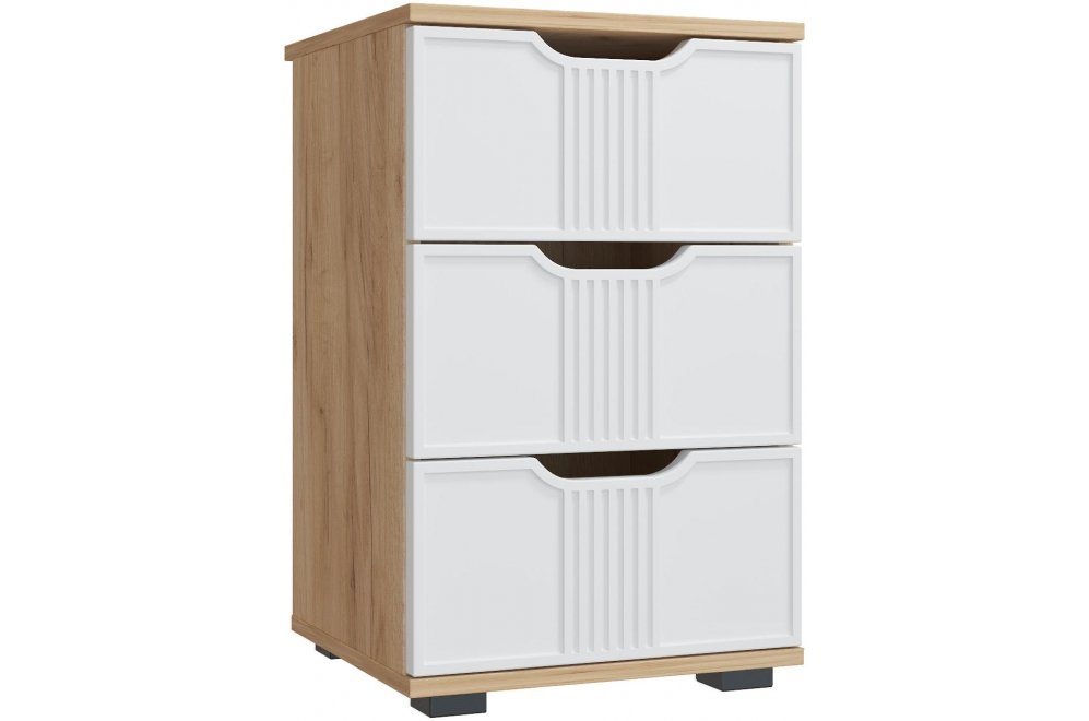 Прикроватная тумба Эмилия ЭЛ-26 дуб крафт золотой / меренга