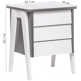 Прикроватная тумба Leset Сканди с тремя ящиками