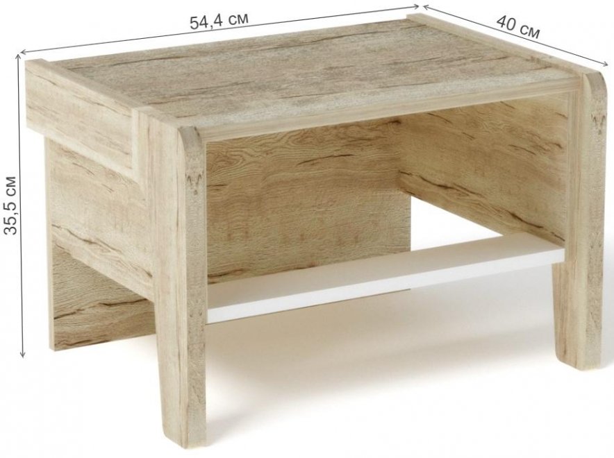 Прикроватная тумба Мале дуб галифакс белый 