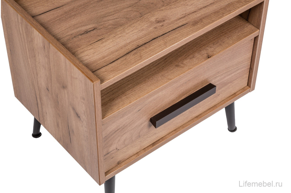 Прикроватная тумба Nature 41 дуб табачный craft / черная