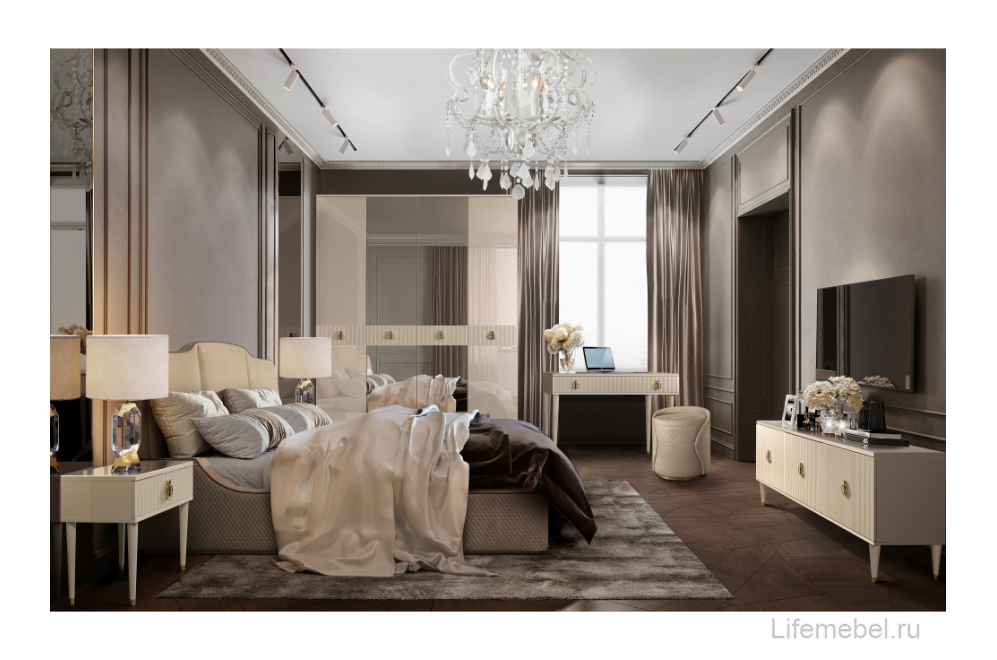 Прикроватная тумба Rimini Solo беж / золото