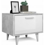 бетон светлый / белый глянец