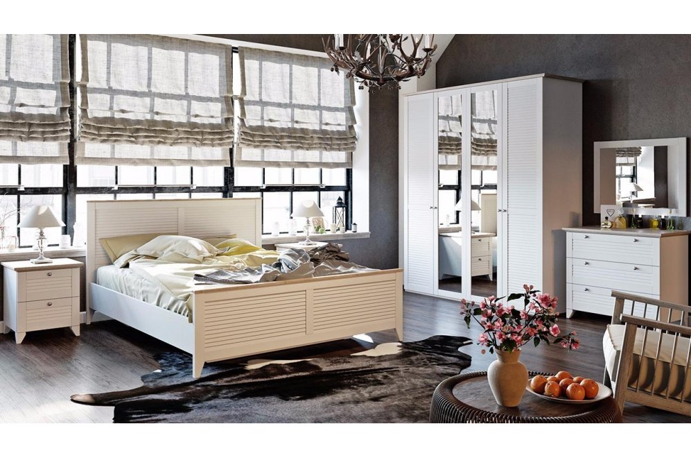 Спальня Ривьера белая (комплектация 1)