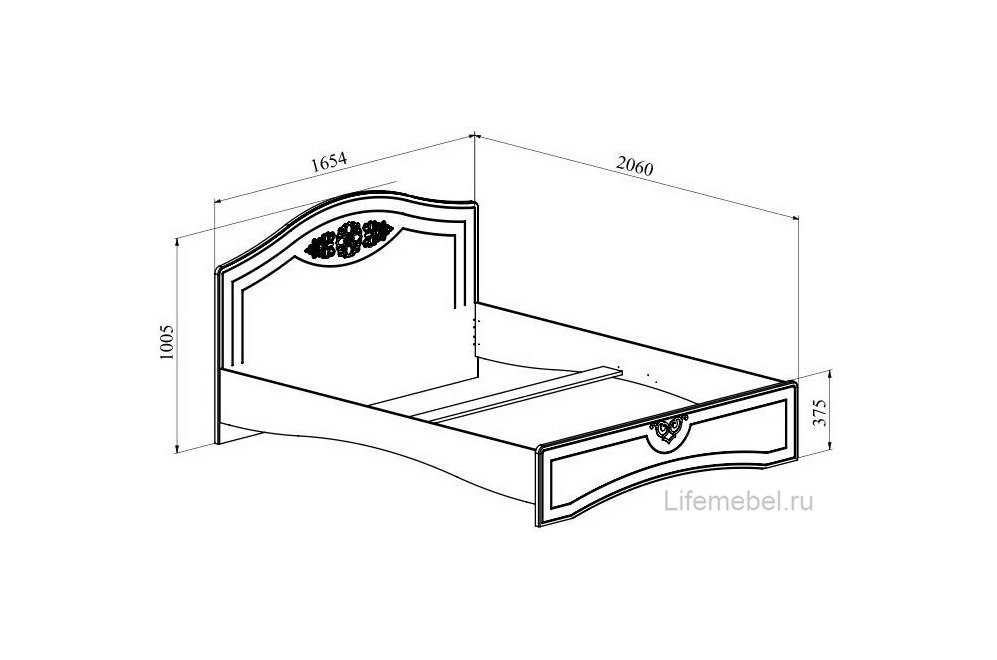 Спальный гарнитур Ассоль белое дерево комплектация 4