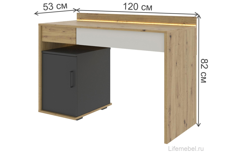 Спальный гарнитур Лердти артизан / черный / серый комлектация 1