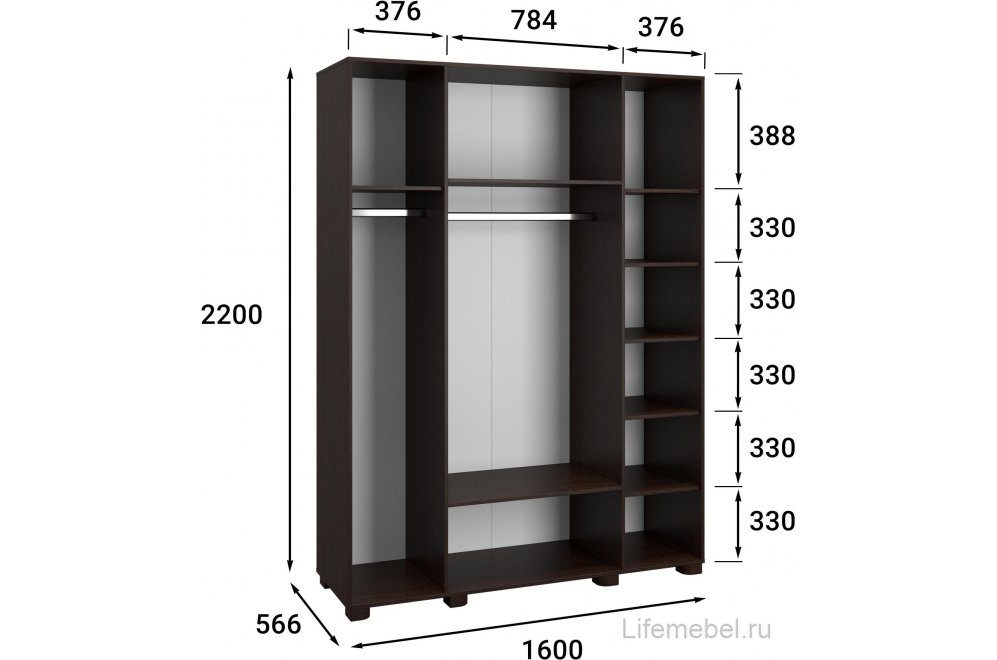 Спальный гарнитур Монблан венге / орех шоколадный комплектация 2