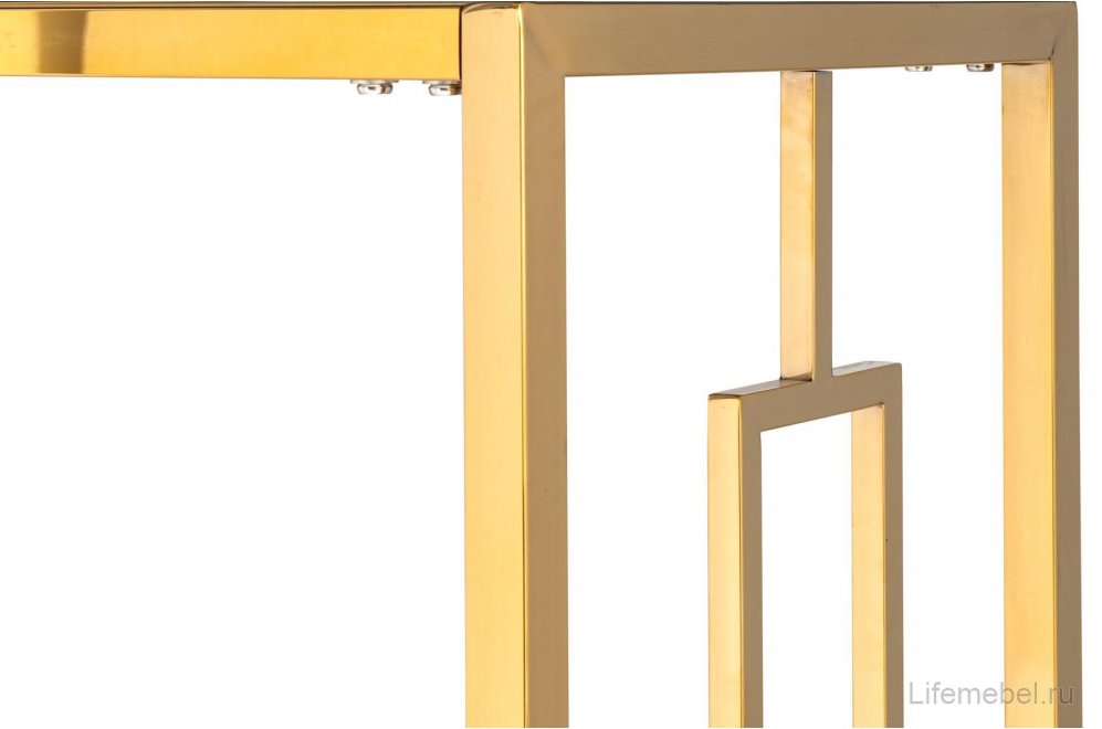 Консоль Детройт 120 стекло smoke / сталь золото