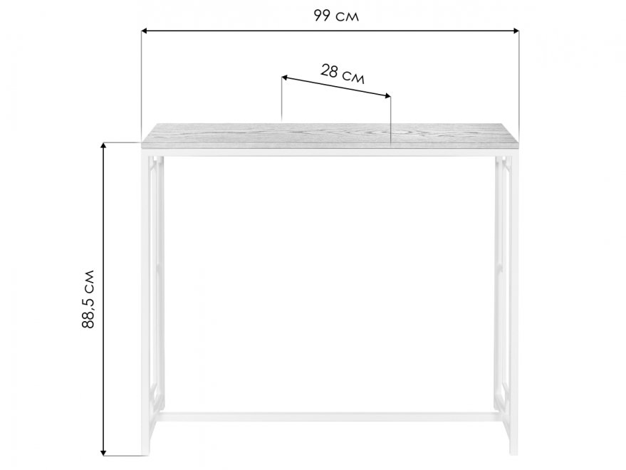 Консольный столик Akur Loft Dublin черный / декор черный