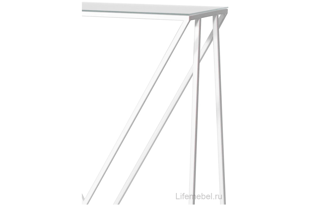 Консольный столик Akur Loft Madrid 1200 белый / матовое стекло