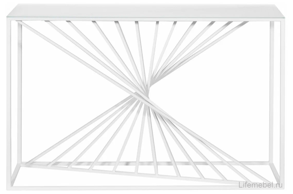 Консольный столик Akur Loft Paris 1200 белый / матовое стекло