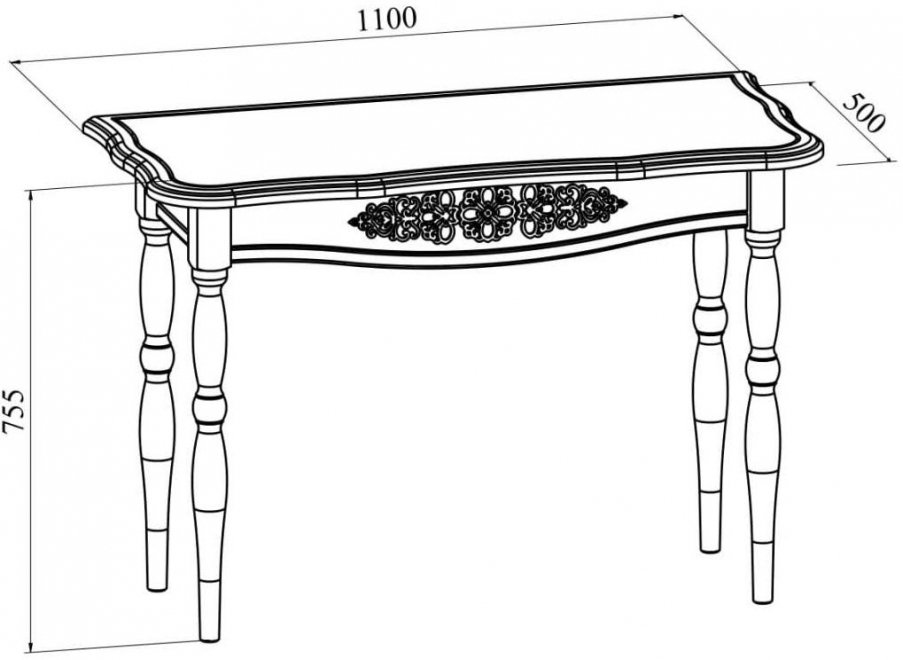 Консольный столик Ассоль плюс АС-36 ваниль
