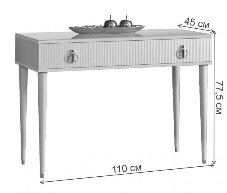 Туалетный столик Rimini Solo черный / золото