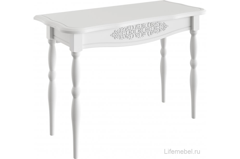 Туалетный столик Ассоль АС-3638 белое дерево с зеркалом (К)