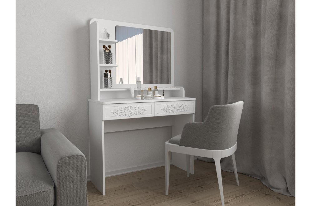 Туалетный столик Ассоль Лайт ТСН-2 белое дерево