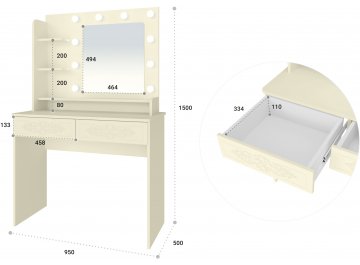Туалетный столик Ассоль Лайт ТСН-5