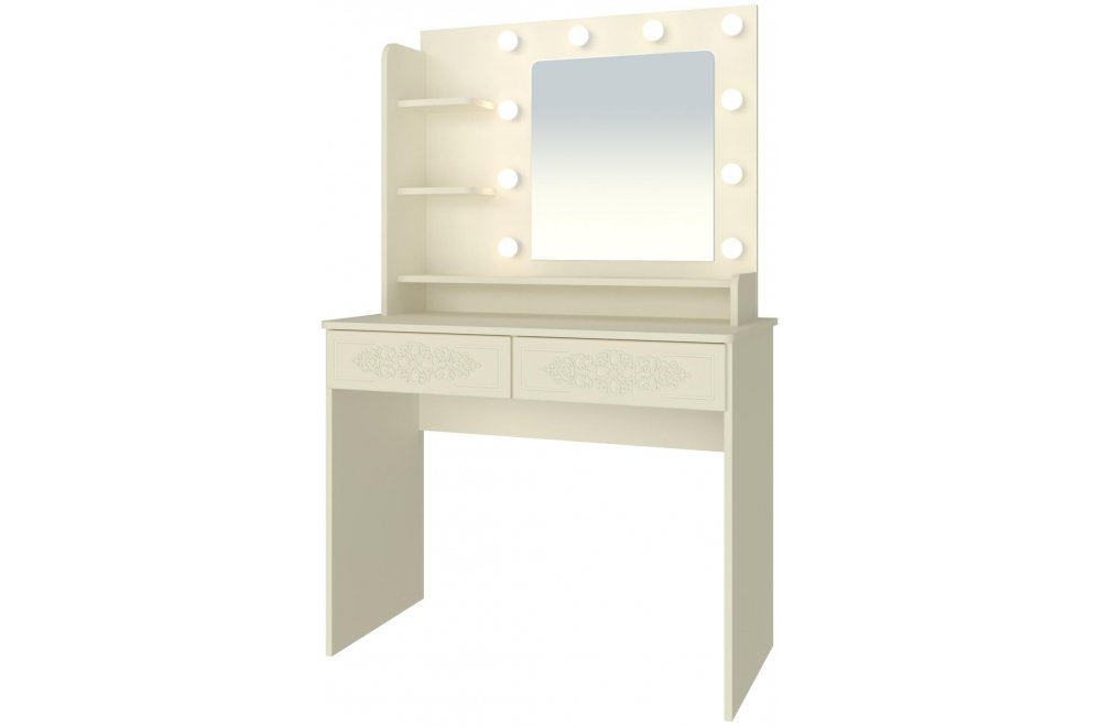 Туалетный столик Ассоль Лайт ТСН-5 ваниль с зеркалом