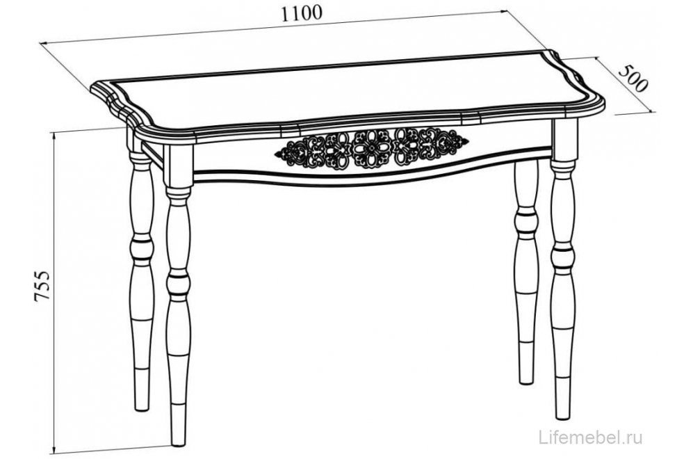 Туалетный столик Ассоль плюс АС-3638 ваниль с зеркалом (К)