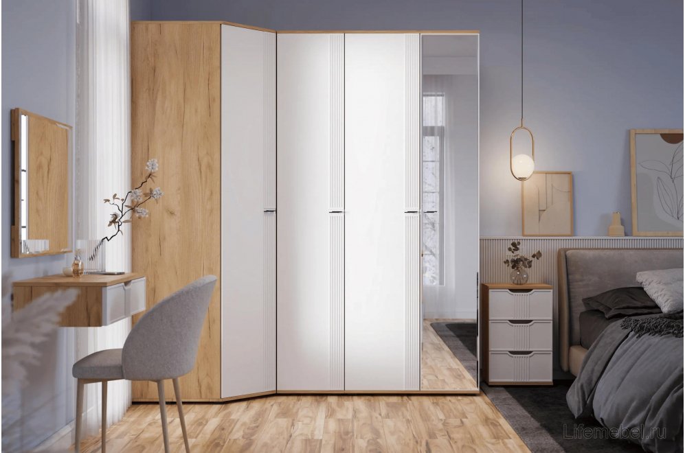 Туалетный столик ЭЛ-22 ЭЛ-24 дуб крафт золотой / меренга