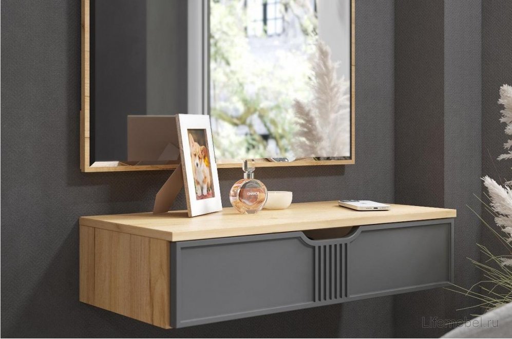 Туалетный столик Эмилия дуб крафт золотой / графит комплектация 1