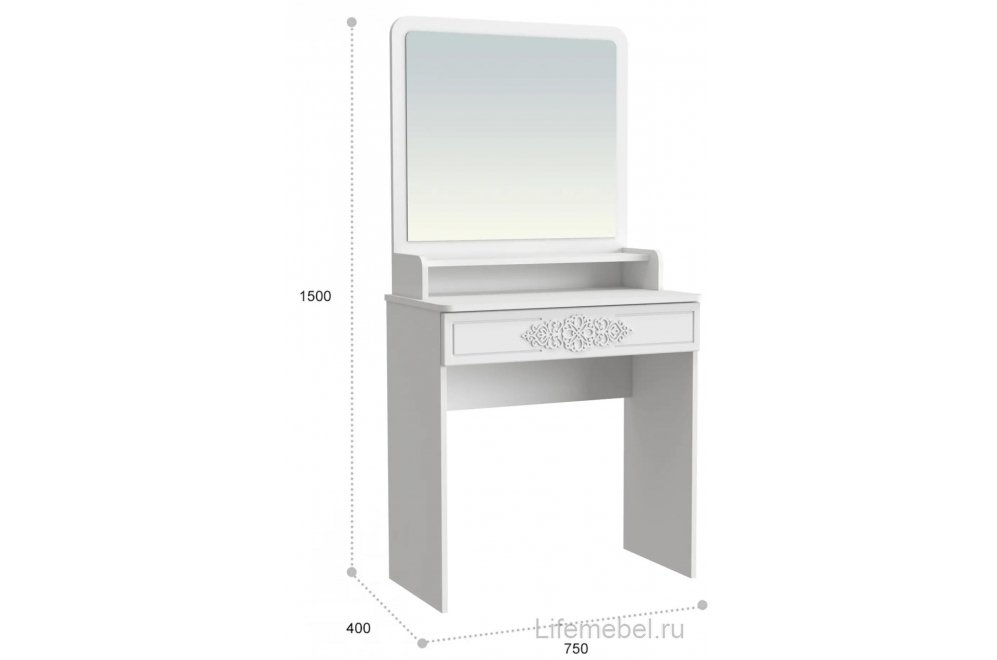 Туалетный столик Ассоль АС-6601 белое дерево