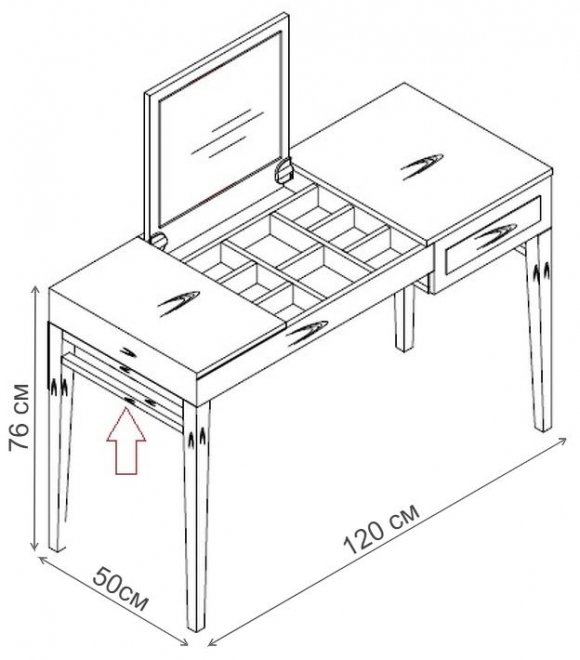 Туалетный столик Marbella MDI.LDT.MRB.7 шпон ореха / матовый серо-бежевый лак
