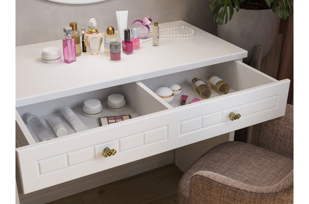 Туалетный столик Монблан МБ-73К белое дерево