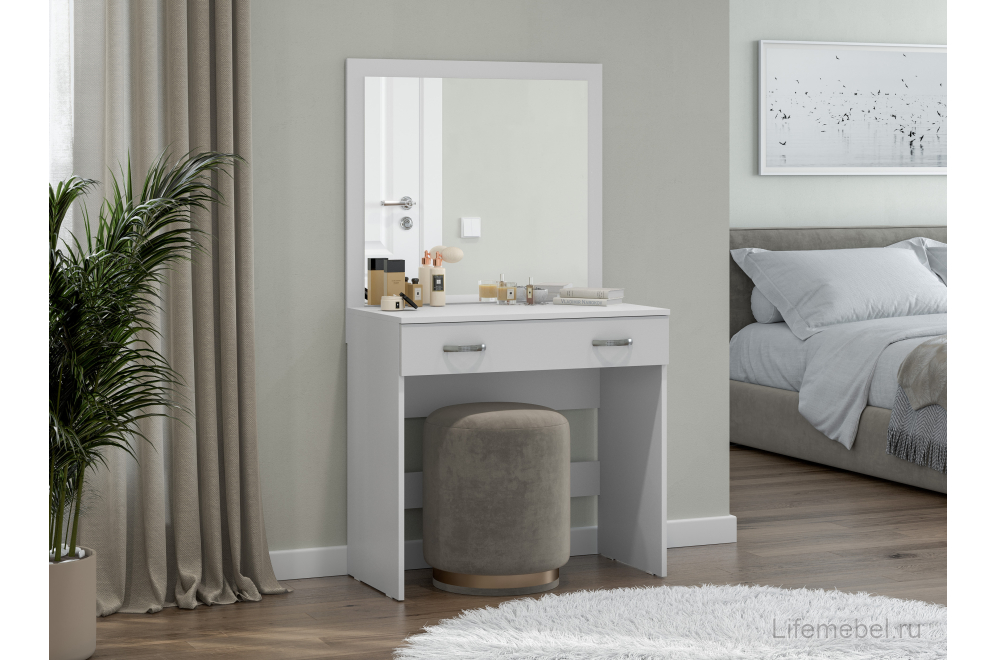 Туалетный столик Ронда СТ-01 белое дерево / белое дерево