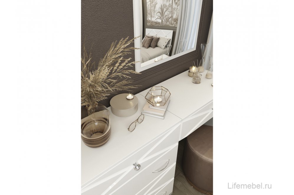 Туалетный столик Севиль белый глянец / белый