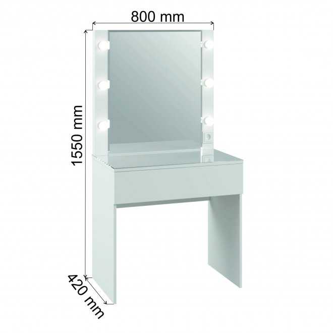 Туалетный столик Мадера ЛДСП дуб крафт золотой / лдсп белый