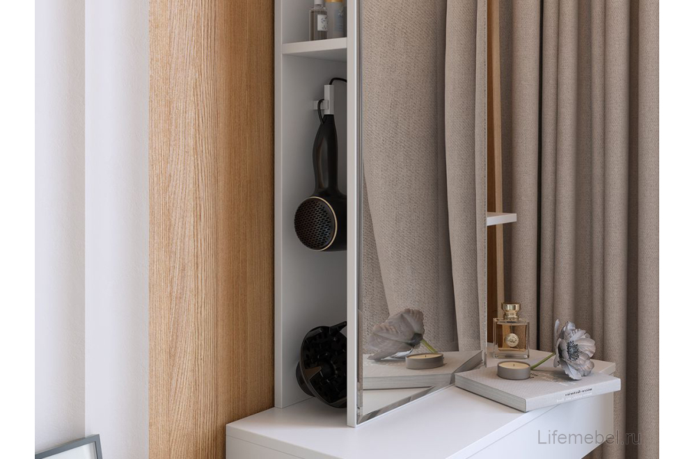 Туалетный столик Мария белый навесной