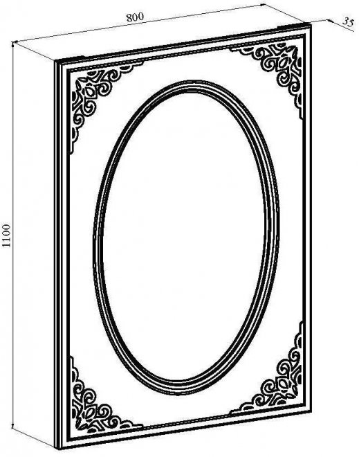 Зеркало Ассоль АС-7 белое дерево