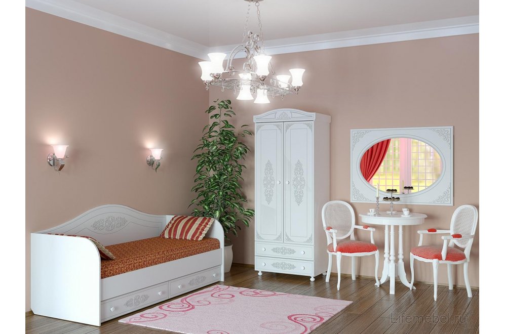 Зеркало Ассоль АС-7 белое дерево