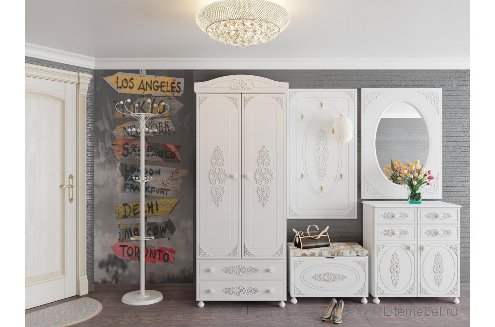 Зеркало Ассоль АС-7 белое дерево