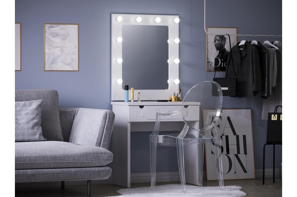 Зеркало ДримСтар ДС-40 белое дерево