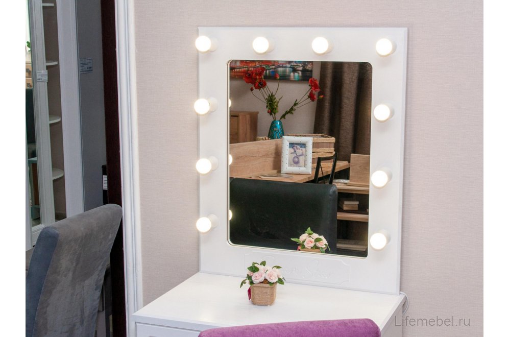 Зеркало ДримСтар ДС-40 белое дерево