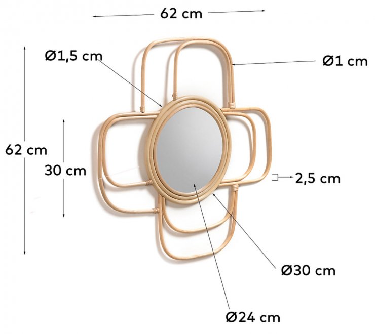 Зеркало Maeve натуральный