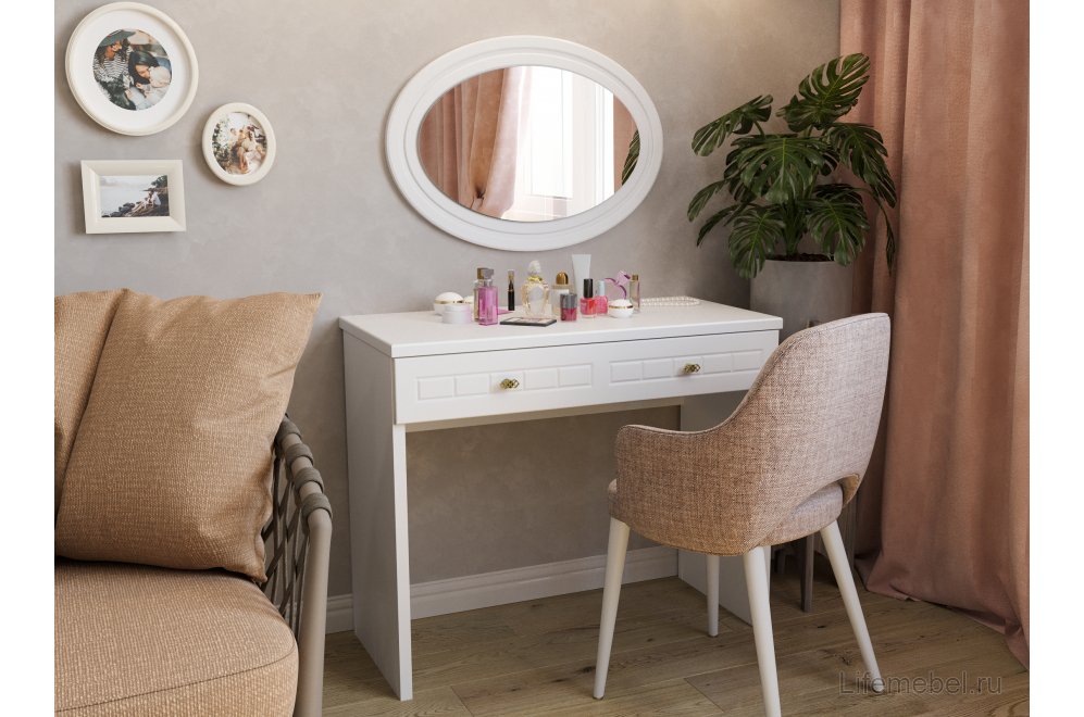 Зеркало Монблан МБ-43 белое дерево