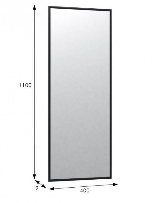 Зеркало настенное Сельетта-6 глянец черный