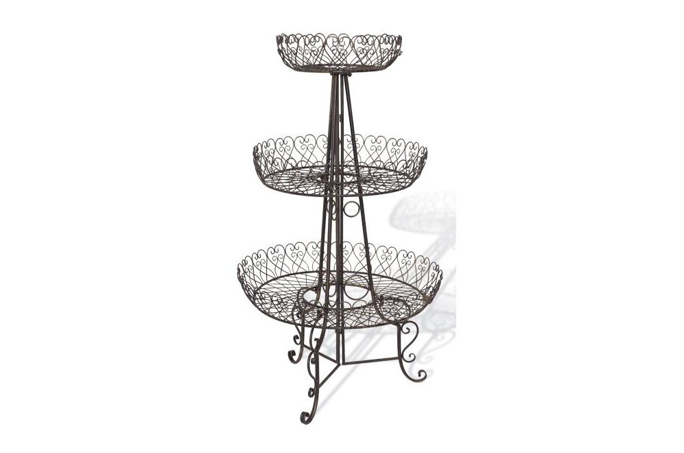 Подставка трехярусная Дафна бронза с золотой патиной