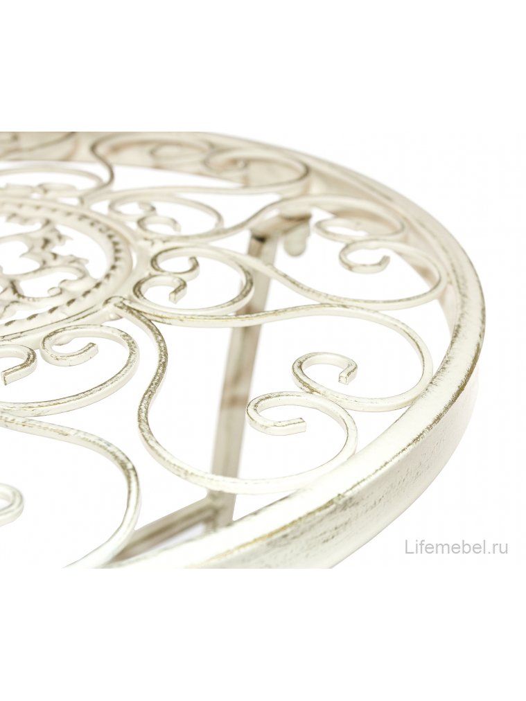 Подставка круглая в виде столика Шарлотт белая