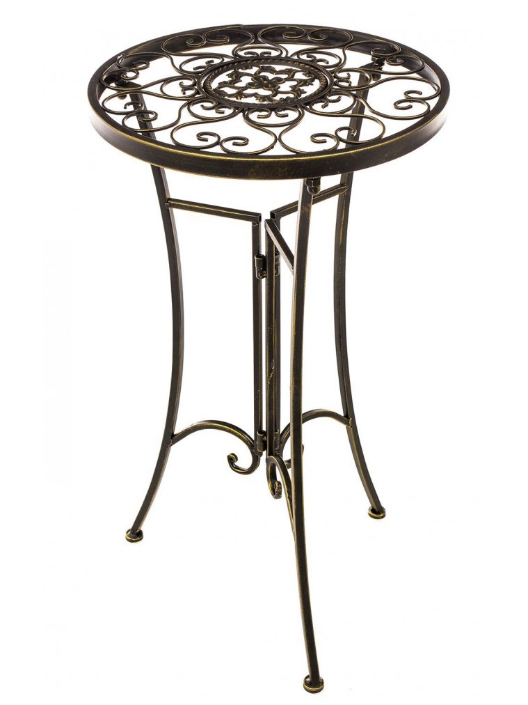 Подставка круглая в виде столика Шарлотт бронза