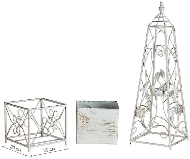 Цветочница Пирамида маленькая белая