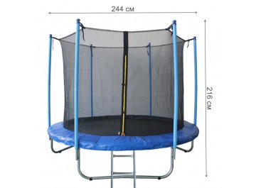 Батут с защитной сеткой AL-in244-blue