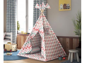 Домик для детей Вигвам зигзаг коралловый / пряники на коралловом