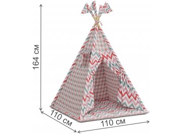 Домик для детей Вигвам зигзаг коралловый / пряники на коралловом